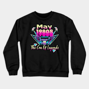 Birthday Boombox 1980s 80s Era Born Retro 1980 Crewneck Sweatshirt